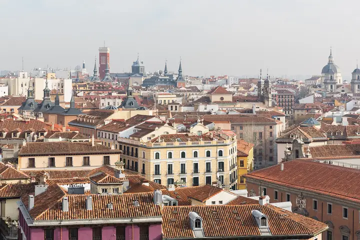 Madrid – Blick von der Almudena-Kathedrale über die Altstadt
